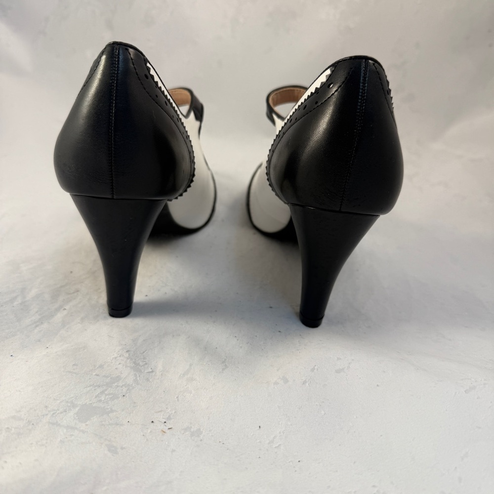 J Adams Kym Mary Jane Oxford Pumps Black and White, Vintage Inspired, Academia - Picture 3 of 11